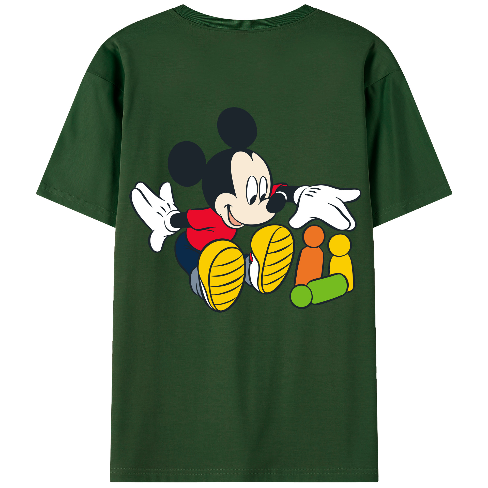 （画像用） ミッキーマウス Mickey Mouse 綿100％半袖Tシャツ（背面プリント）